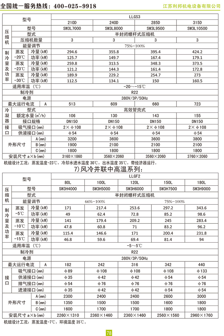 萊富康30+70HP螺桿二并聯(lián)蒸發(fā)冷